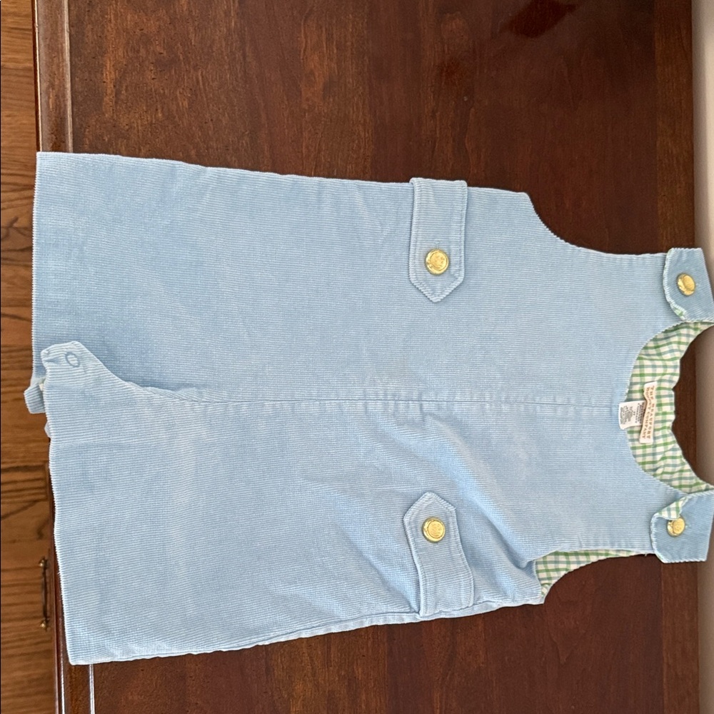 TBBC Light blue Corduroy Jon Jon with green plaid lining